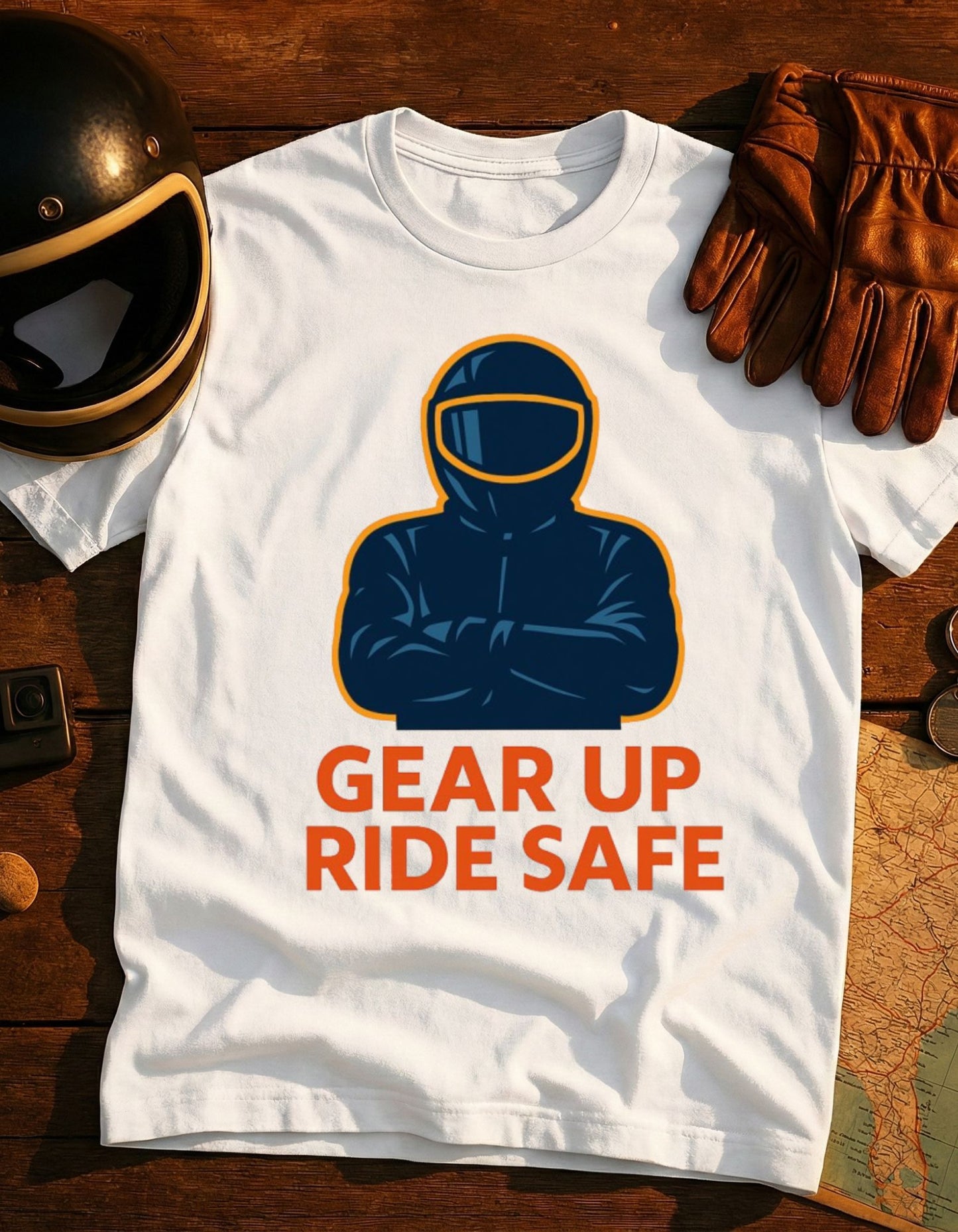 Ride Safe T‑Shirt — 'Gear Up Ride Safe' Motorcycle Helmet Safety Tee