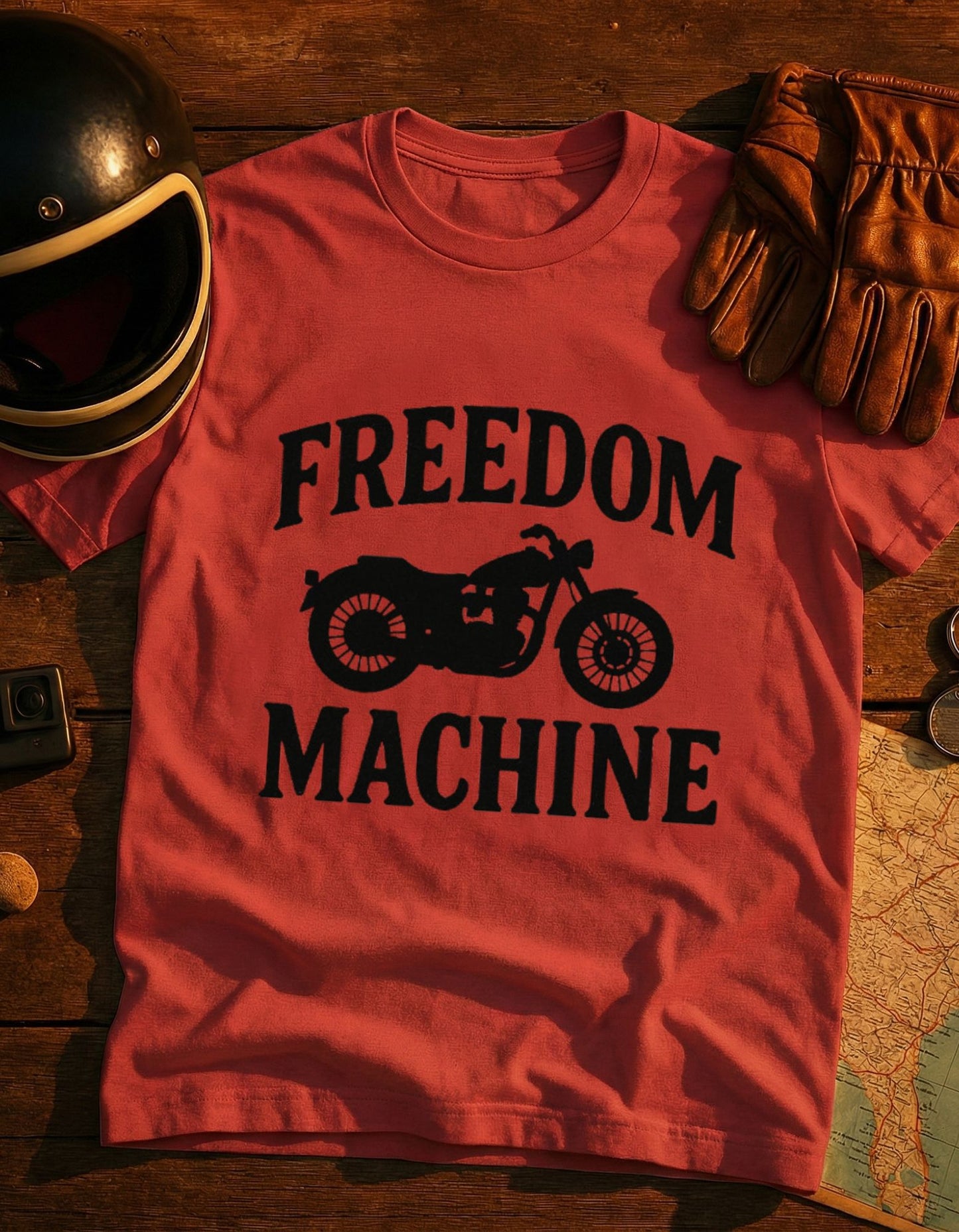 Freedom Machine Motorcycle T-Shirt — Vintage Bike Tee for Riders & Bikers