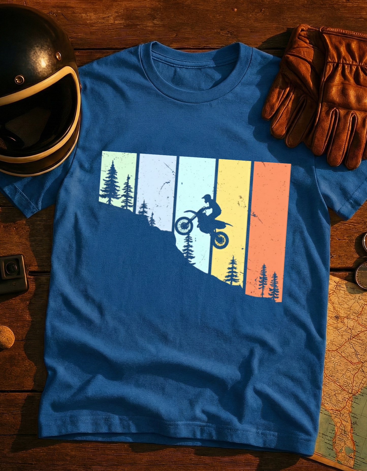 Mountain Biker Retro Stripe T-Shirt