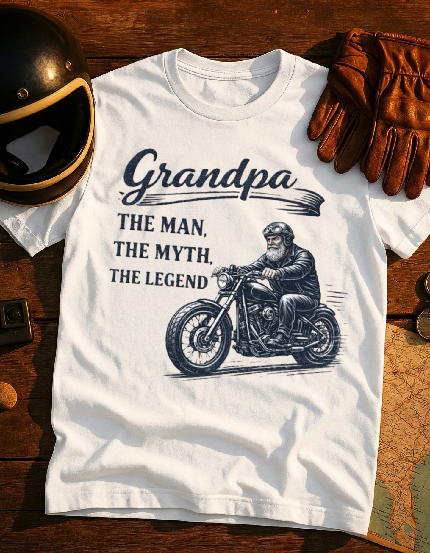 Grandpa The Man The Myth The Legend Motorcycle T-Shirt