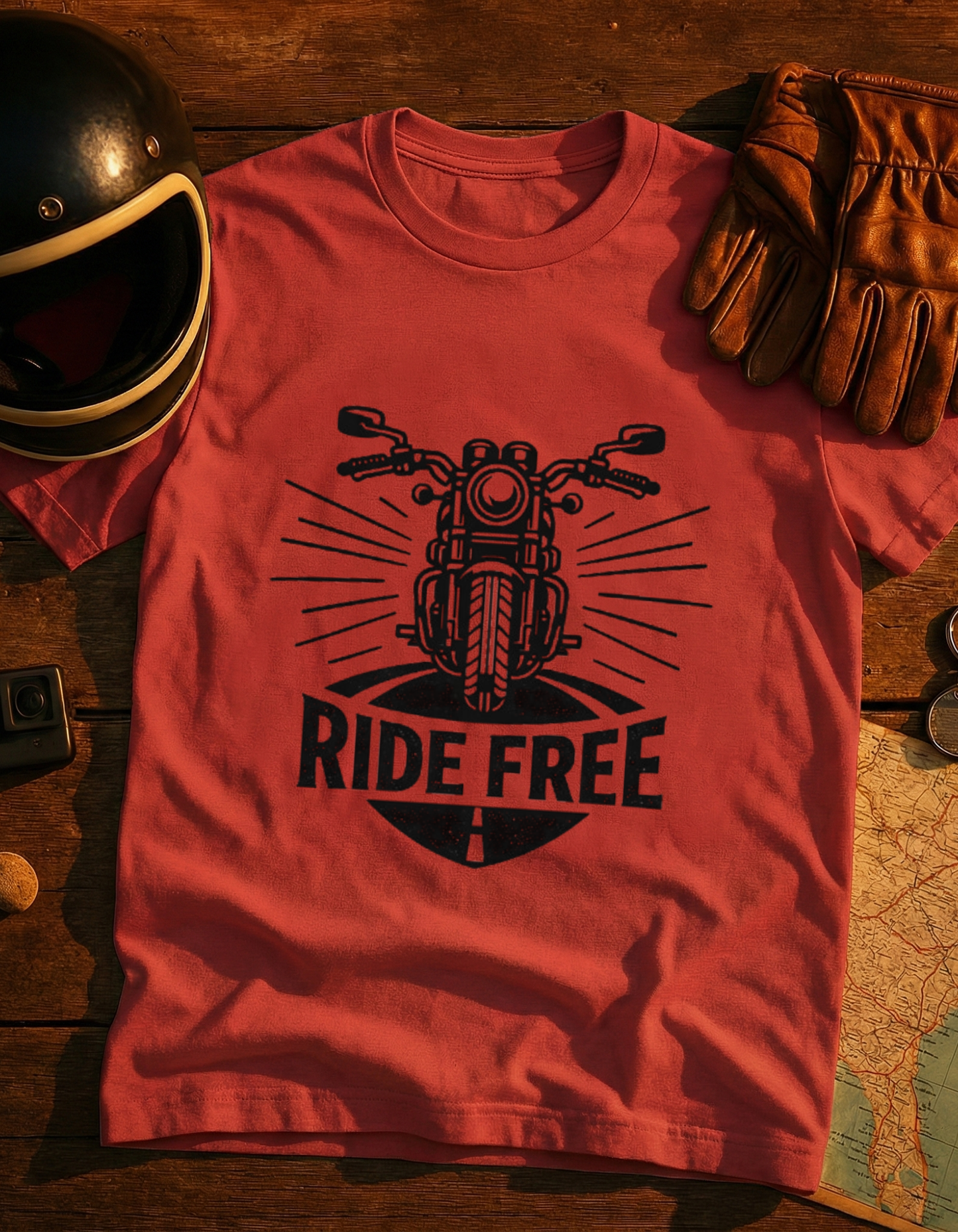 Ride Free Motorcycle T-Shirt — Retro Biker Graphic Tee