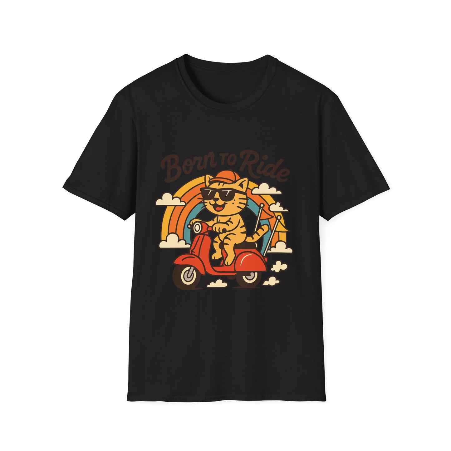 Born to Ride Cat Scooter T-Shirt