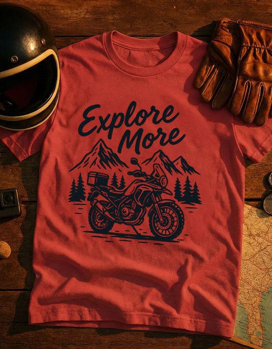 Explore More Motorcycle T-Shirt — Adventure Bike Graphic Tee