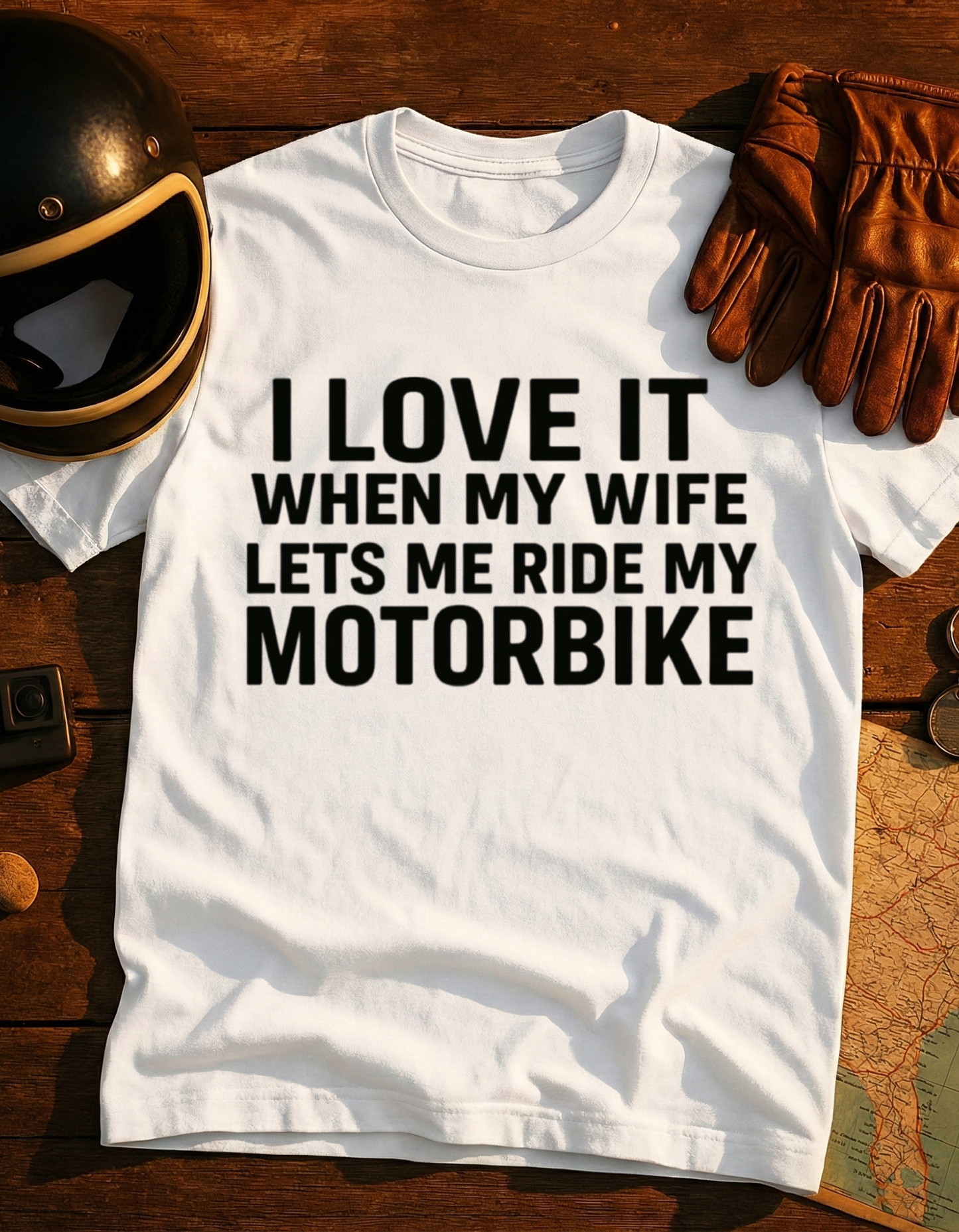 I Love It When My Wife Lets Me Ride My Motorbike T-Shirt — Motorcycle Rider Gift