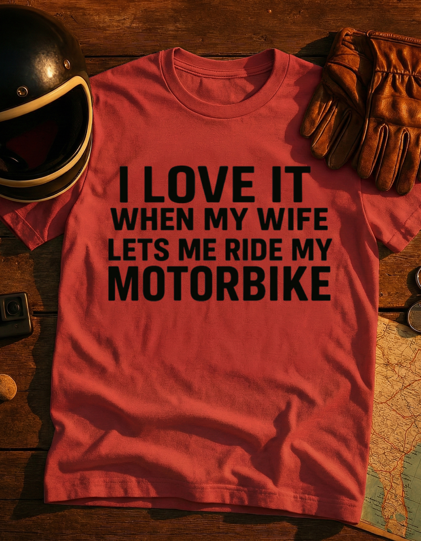 I Love It When My Wife Lets Me Ride My Motorbike T-Shirt — Motorcycle Rider Gift