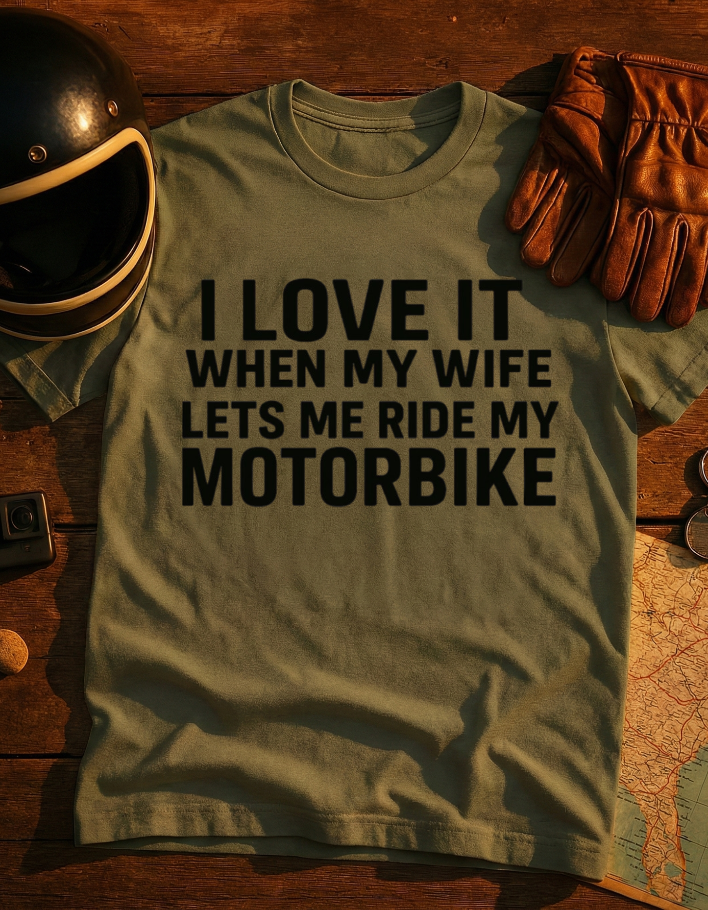I Love It When My Wife Lets Me Ride My Motorbike T-Shirt — Motorcycle Rider Gift