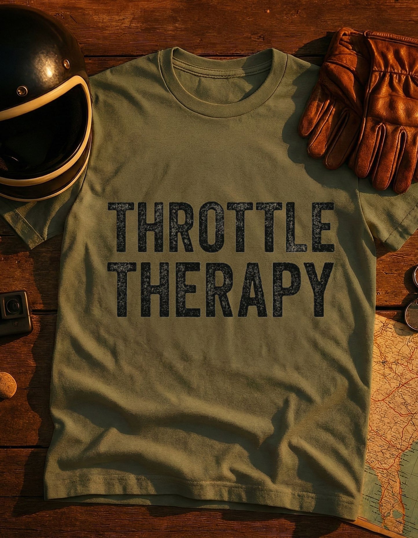 Throttle Therapy T‑Shirt — Motorcycle Rider Tee