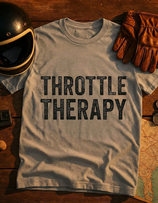 Throttle Therapy T‑Shirt — Motorcycle Rider Tee