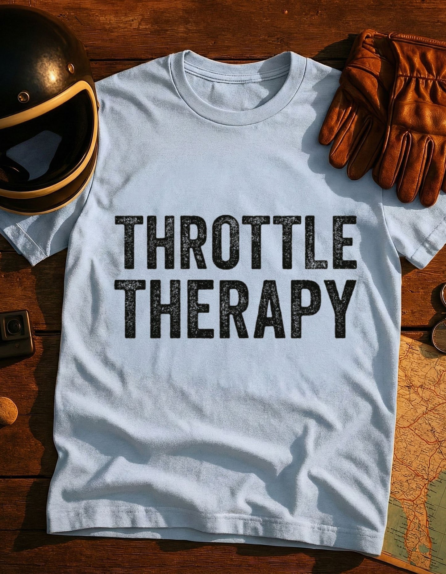 Throttle Therapy T‑Shirt — Motorcycle Rider Tee