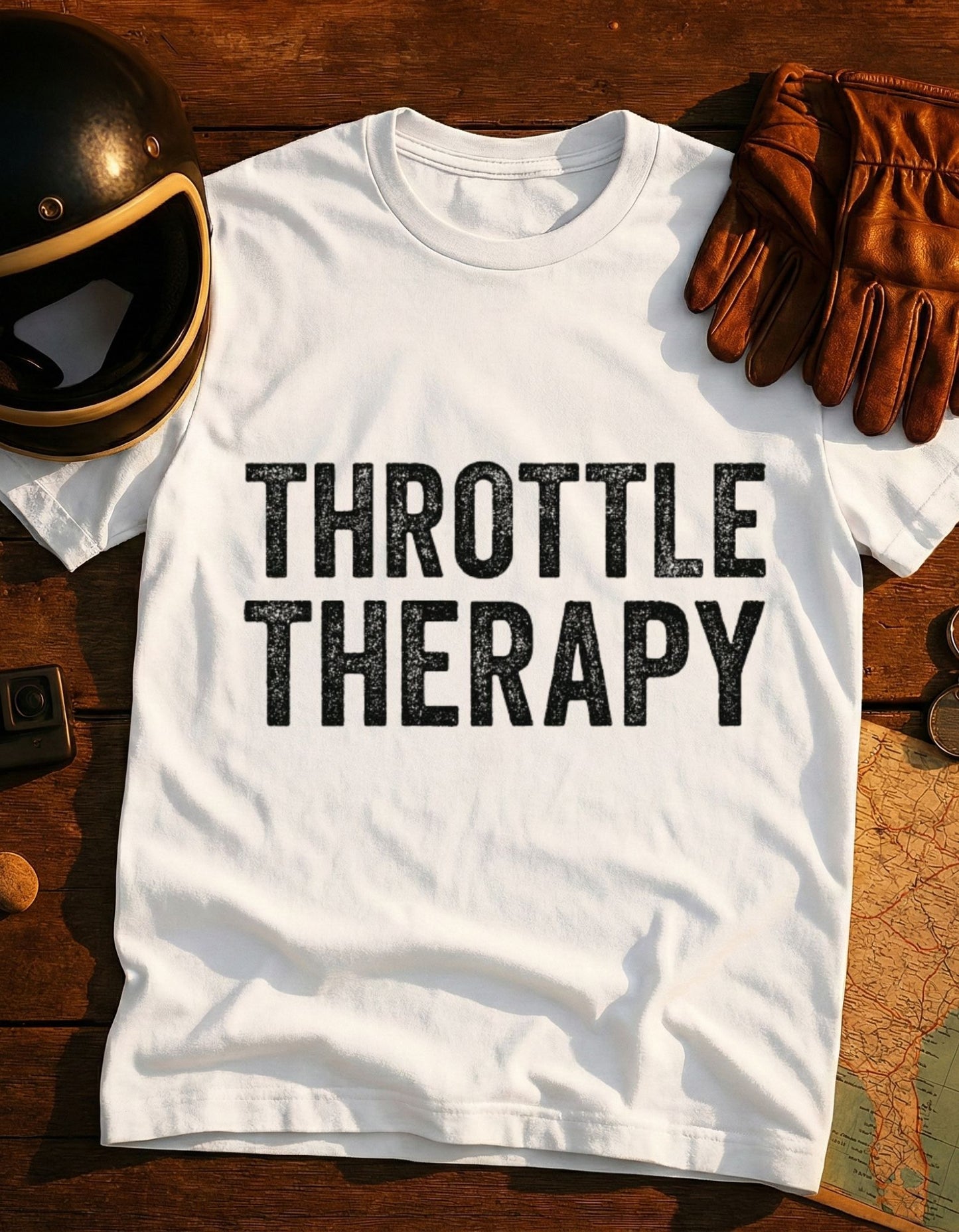 Throttle Therapy T‑Shirt — Motorcycle Rider Tee
