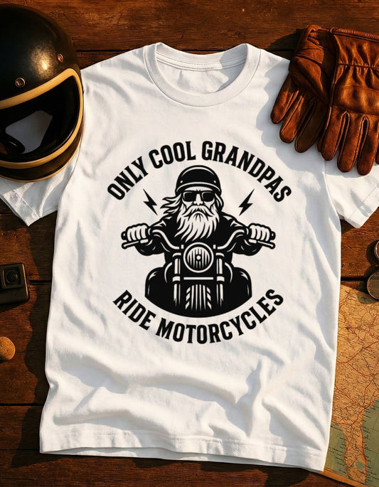Motorcycle Grandpa T‑Shirt — "Only Cool Grandpas Ride Motorcycles" Vintage Biker Tee