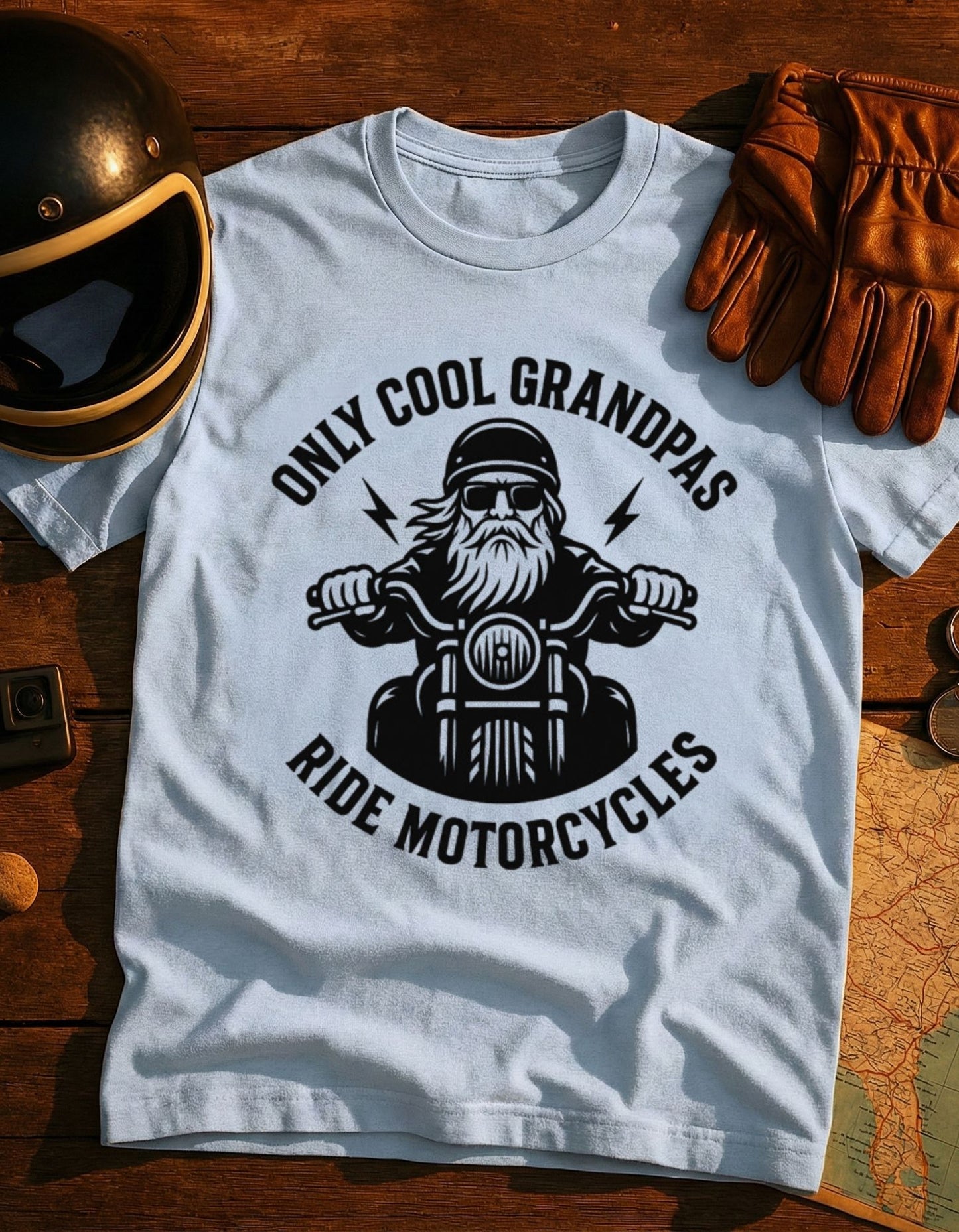 Motorcycle Grandpa T‑Shirt — "Only Cool Grandpas Ride Motorcycles" Vintage Biker Tee