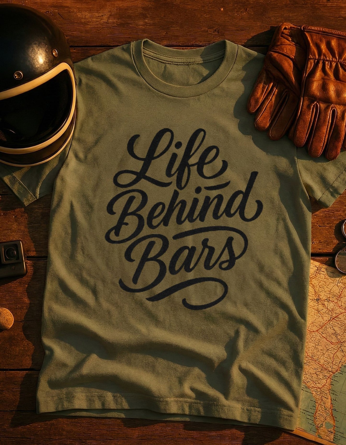 Life Behind Bars T-Shirt — Biker/Cyclist Graphic Tee