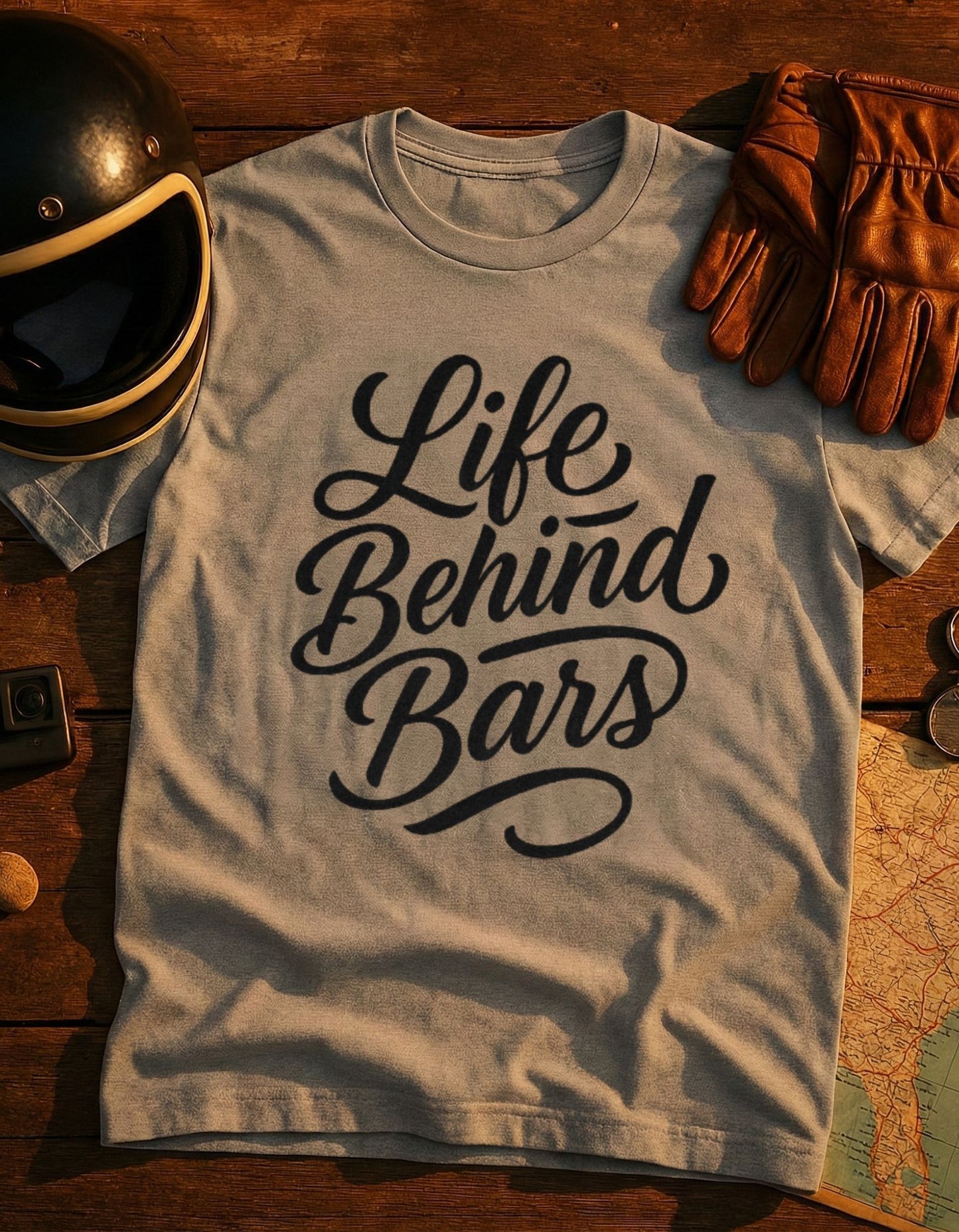 Life Behind Bars T-Shirt — Biker/Cyclist Graphic Tee