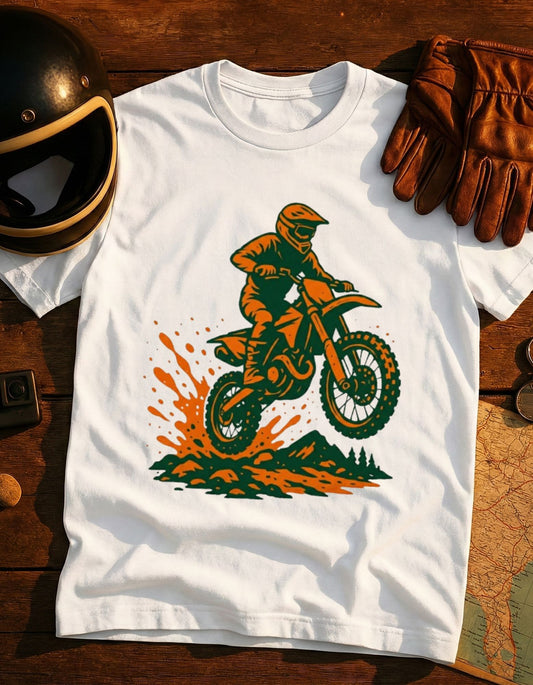 Motocross Dirt Bike Jump T-Shirt — Off-Road Racing Graphic Tee