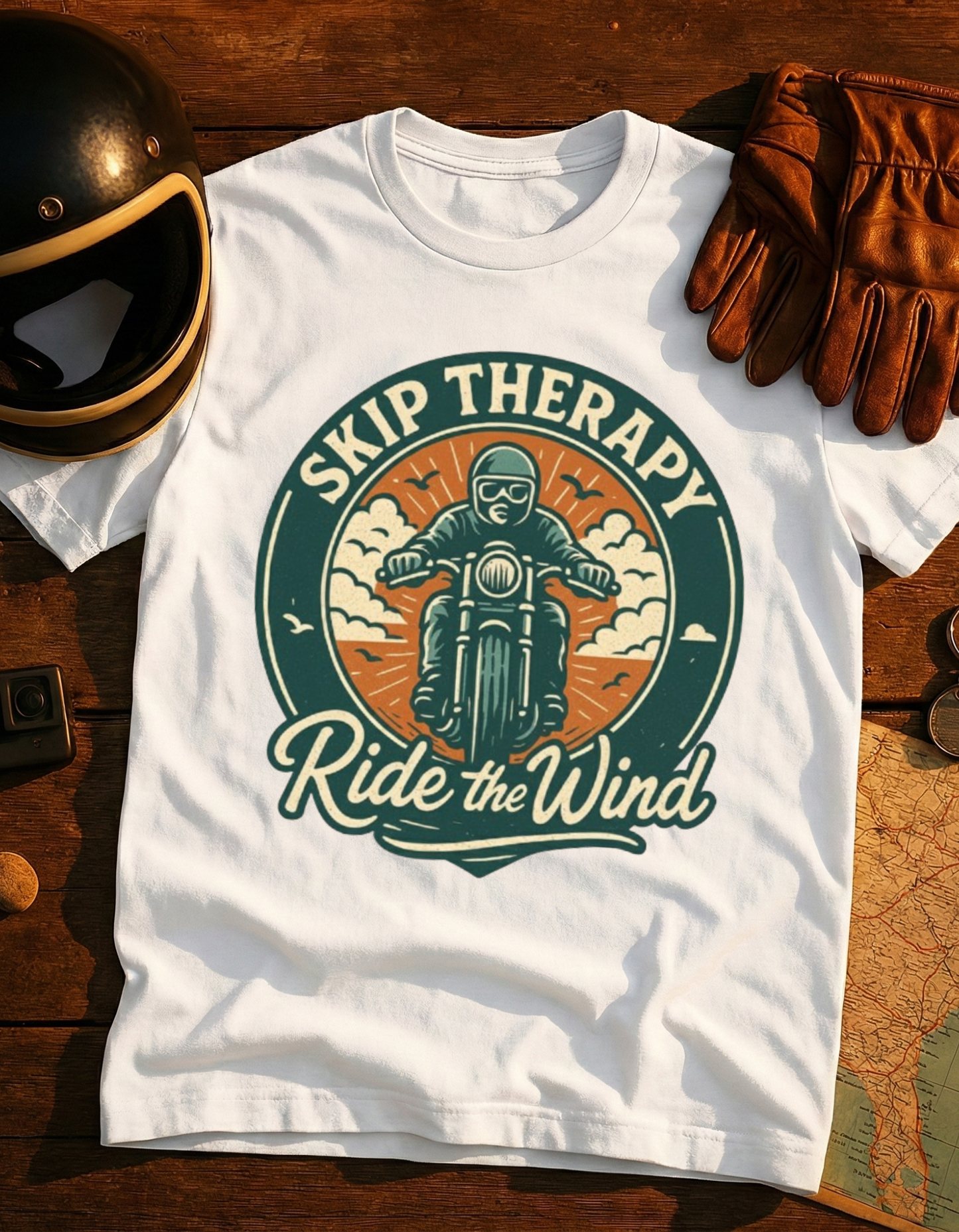 Skip Therapy 'Ride the Wind' Motorcycle T-Shirt