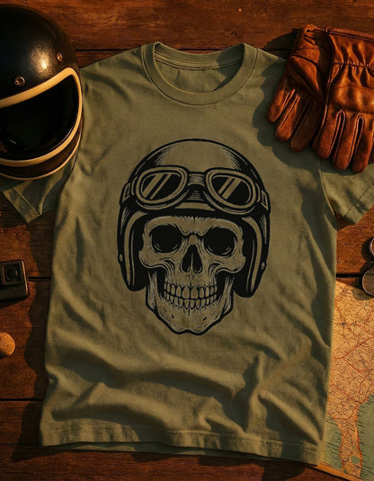 Skull Biker Helmet T-Shirt