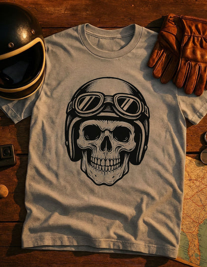 Skull Biker Helmet T-Shirt