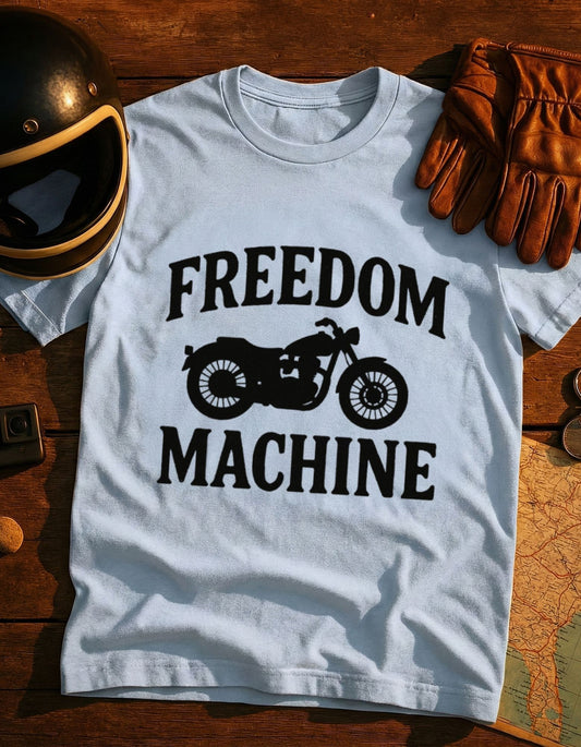 Freedom Machine Motorcycle T-Shirt — Vintage Bike Tee for Riders & Bikers