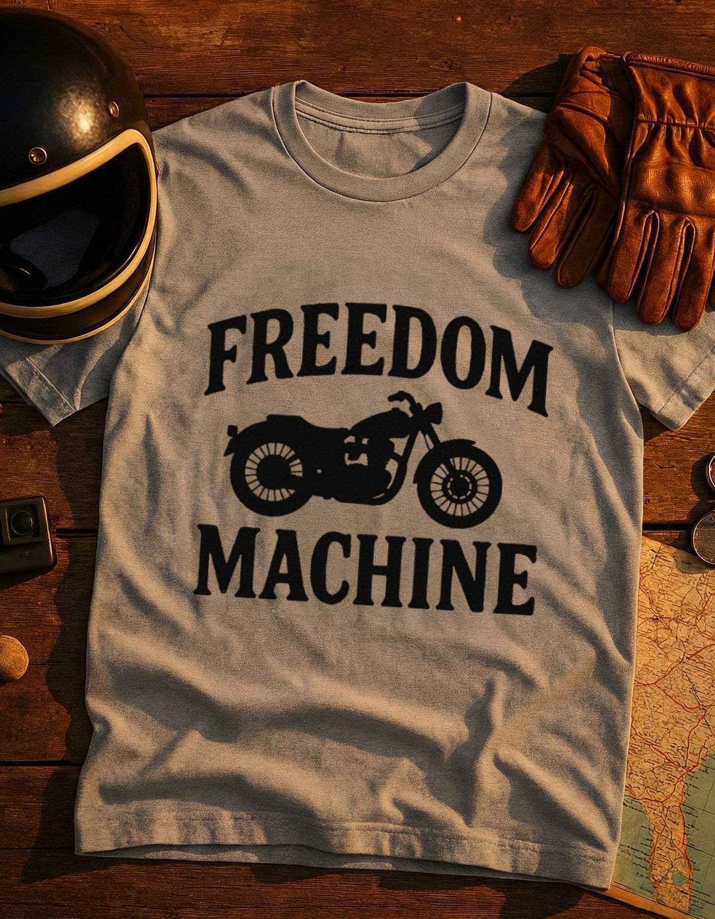 Freedom Machine Motorcycle T-Shirt — Vintage Bike Tee for Riders & Bikers