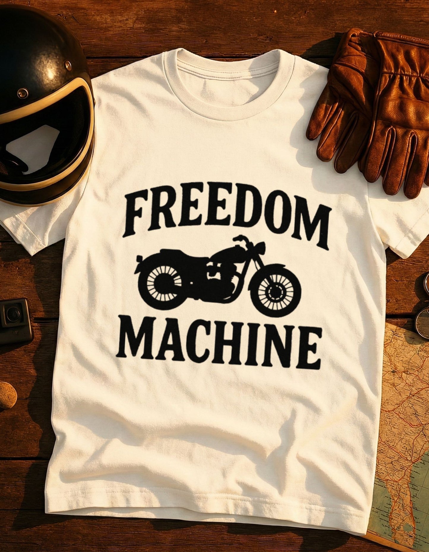 Freedom Machine Motorcycle T-Shirt — Vintage Bike Tee for Riders & Bikers
