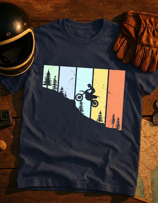 Mountain Biker Retro Stripe T-Shirt