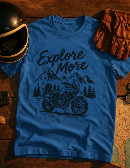 Explore More Motorcycle T-Shirt — Adventure Bike Graphic Tee