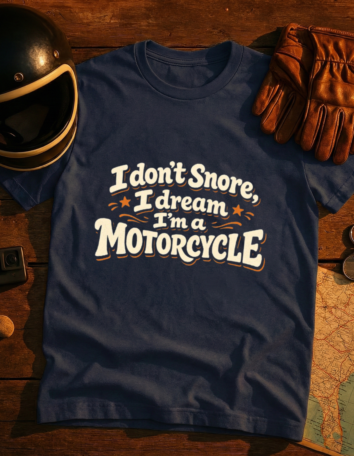 Motorcycle Dream T-Shirt — "I Don't Snore, I Dream I'm a Motorcycle" Rider Tee