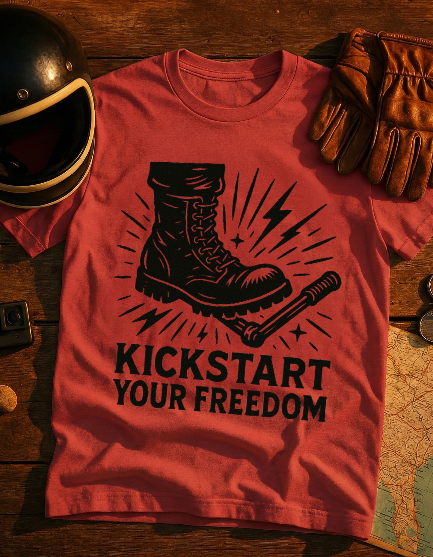 Kickstart Your Freedom Boot Graphic T-Shirt