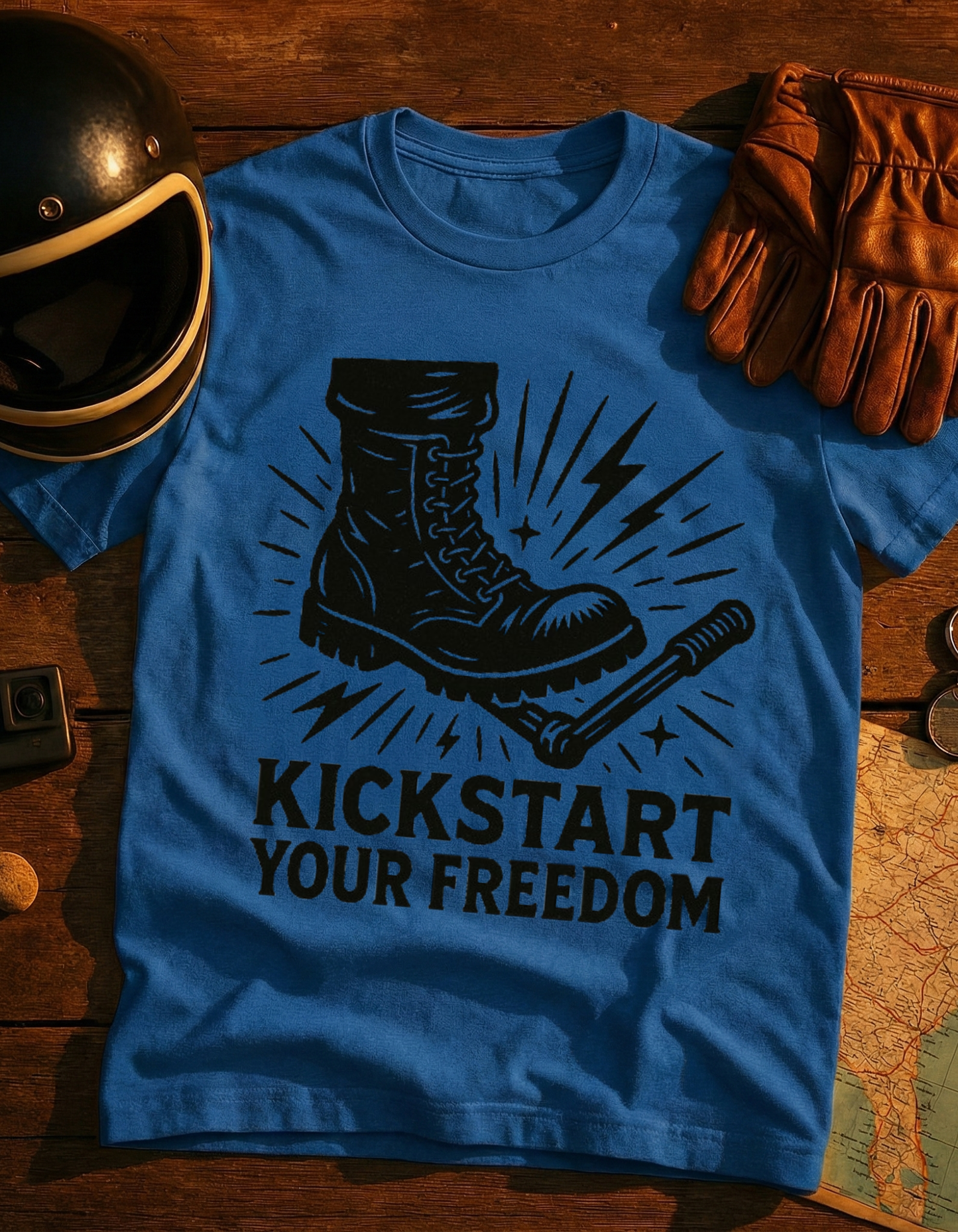 Kickstart Your Freedom Boot Graphic T-Shirt
