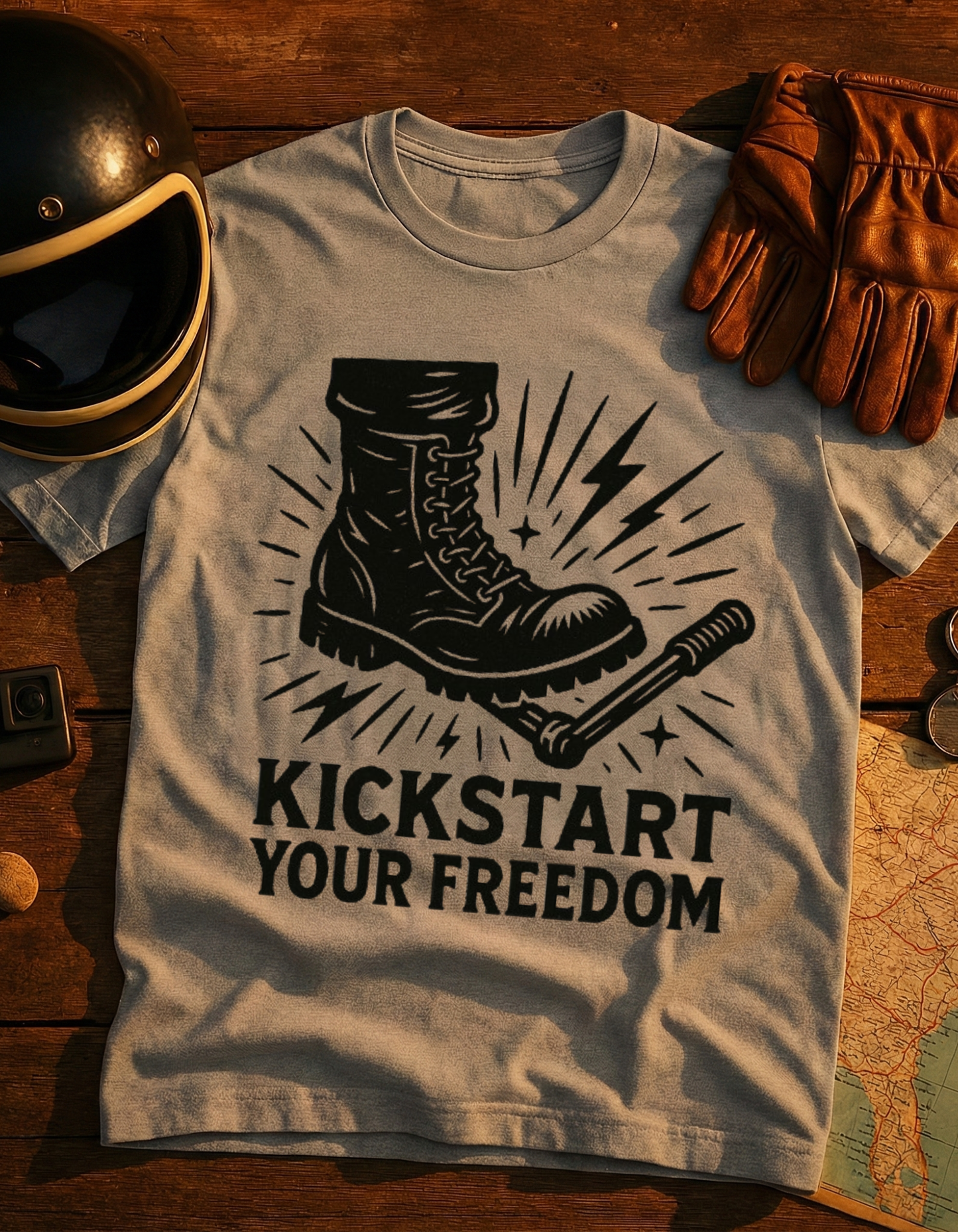 Kickstart Your Freedom Boot Graphic T-Shirt
