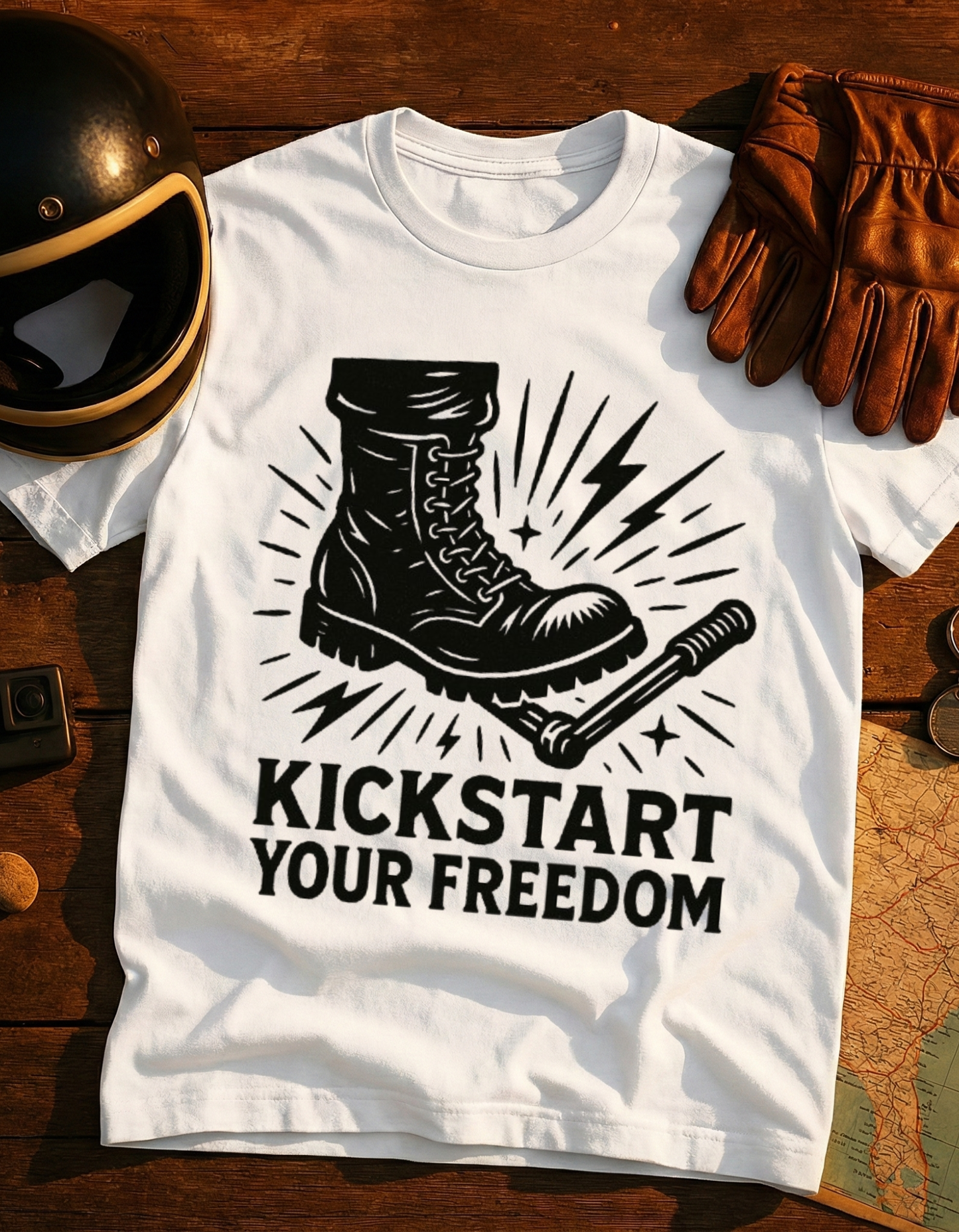 Kickstart Your Freedom Boot Graphic T-Shirt