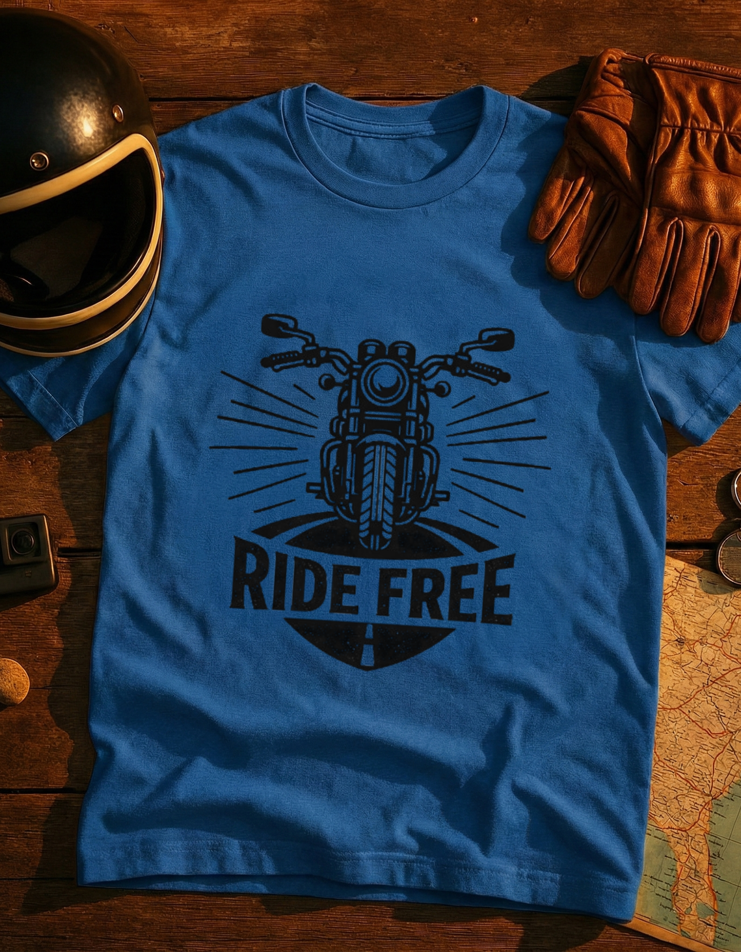Ride Free Motorcycle T-Shirt — Retro Biker Graphic Tee